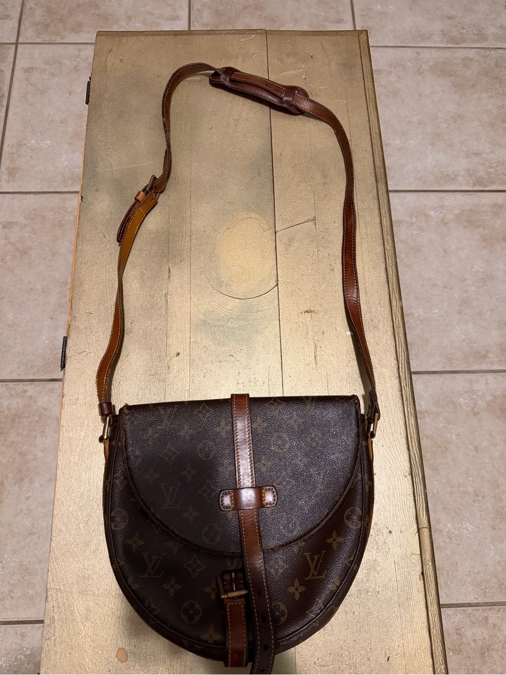 Louis Vuitton Brown Monogram Crossbody Saddle Shoulder Bag